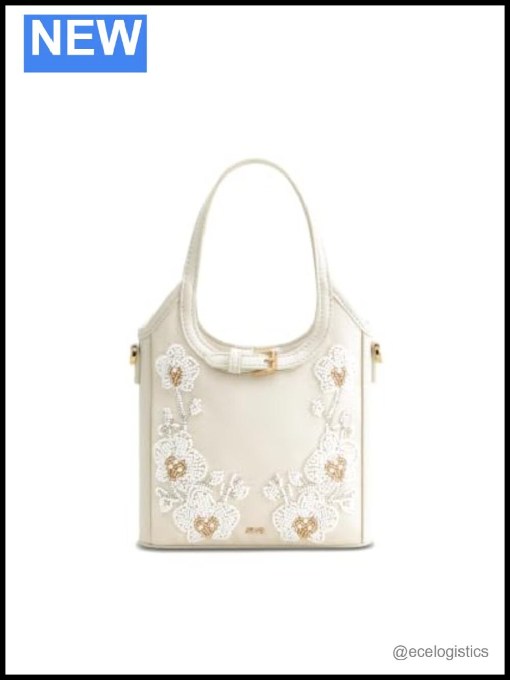Mini Embellished Belted Top Handle Bag Crossbody Canvas